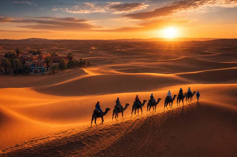Sahara under the stars, travel scene 2