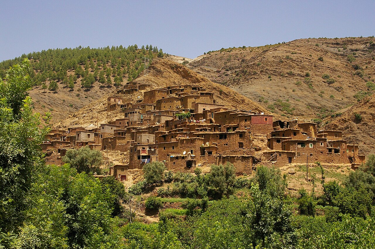 A Berber village in Ourika Valley at the foot of the High Atlas.